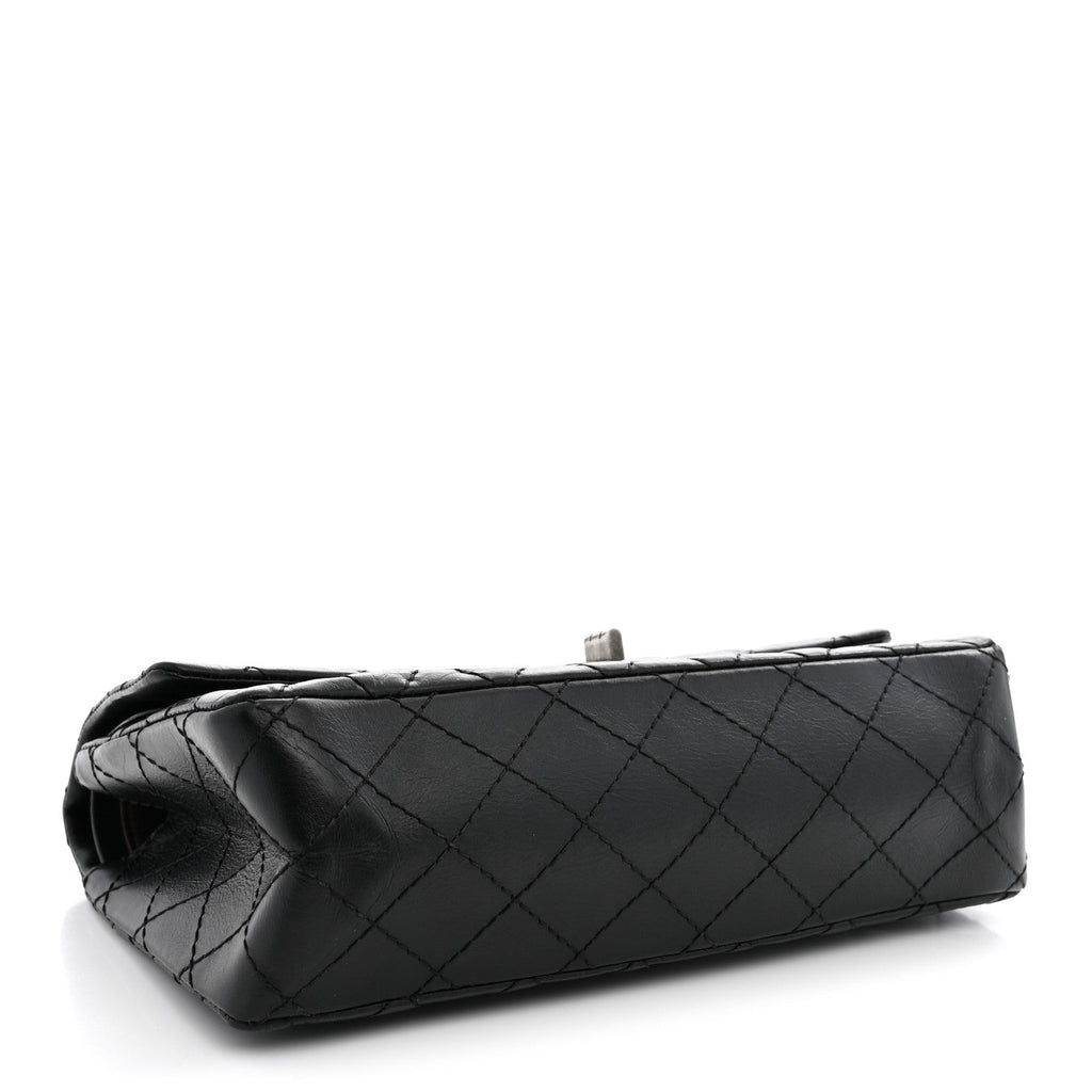 Aged Calfskin Quilted 2.55 Reissue 225 Flap Black