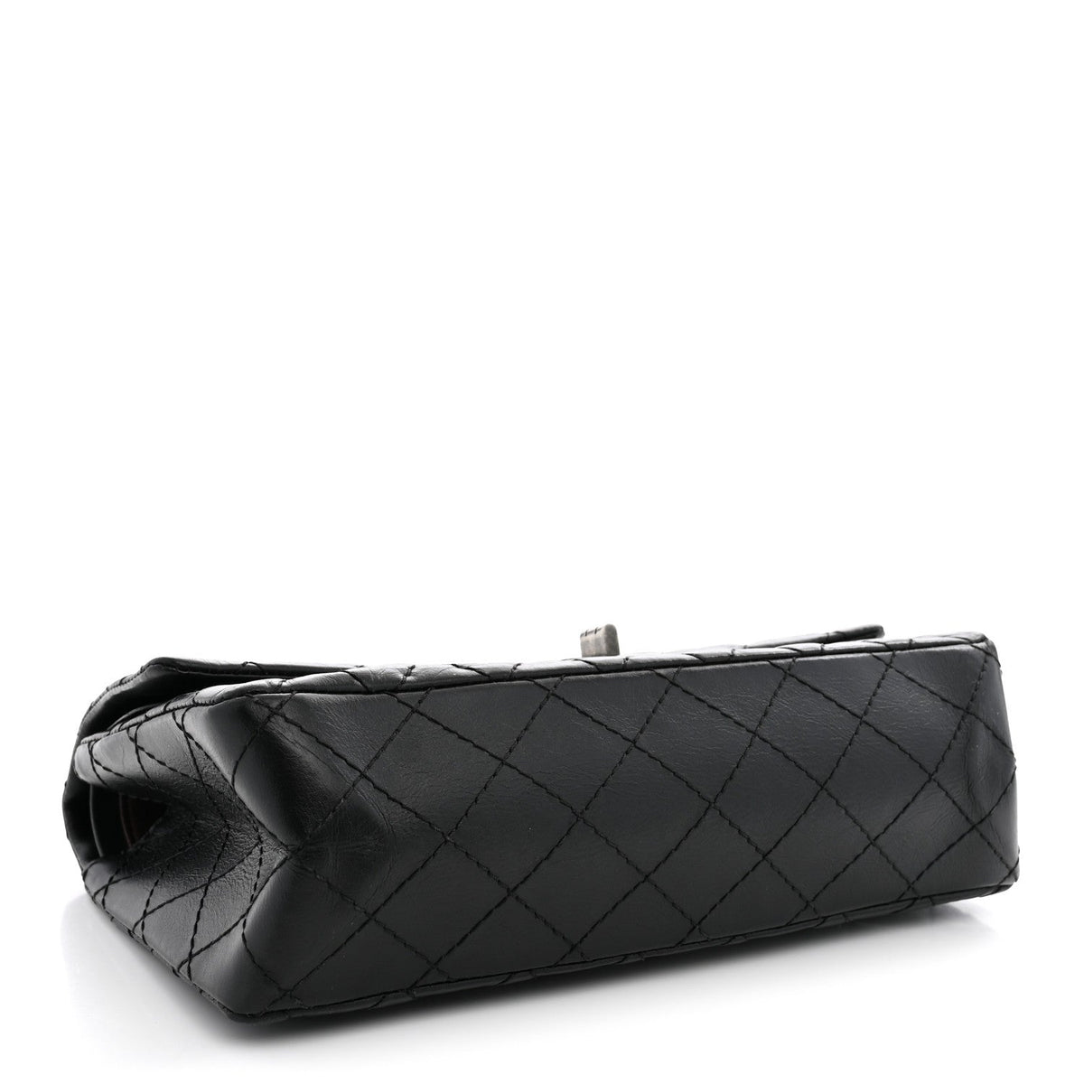Aged Calfskin Quilted 2.55 Reissue 225 Flap Black