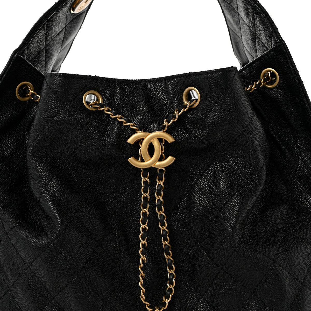 Caviar Quilted Large Chanel 25 Handbag Black