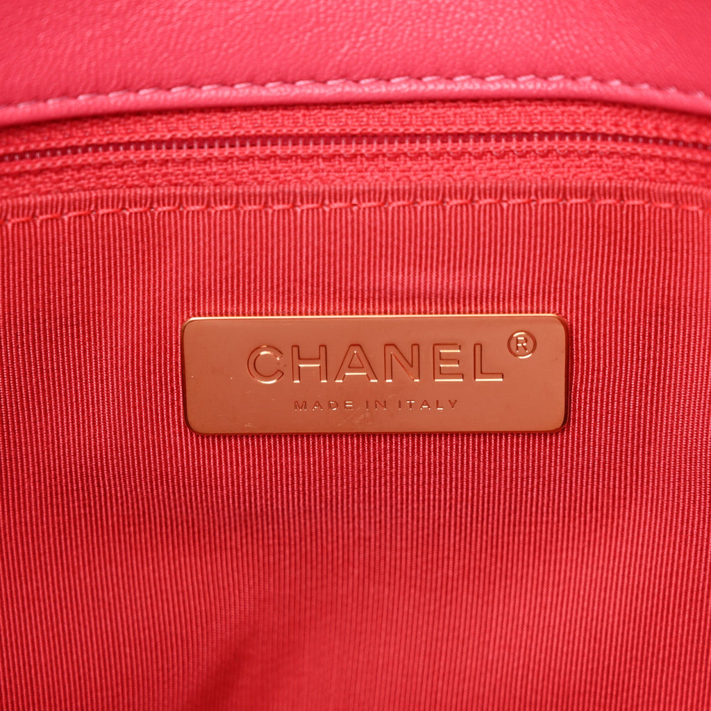 Lambskin Quilted Medium Chanel 19 Flap Light Pink