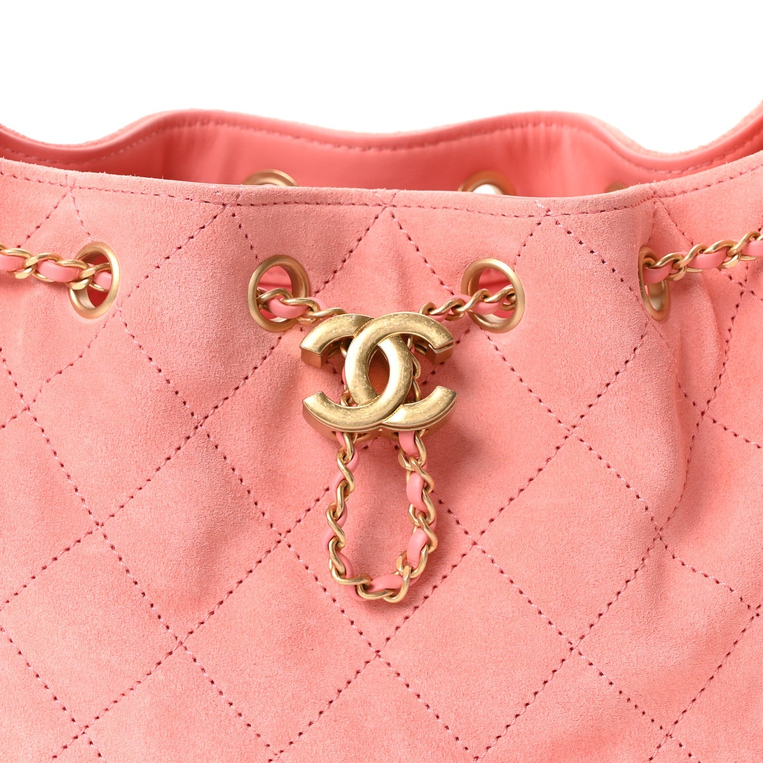 Suede Quilted Mini Chanel 25 Handbag Pink