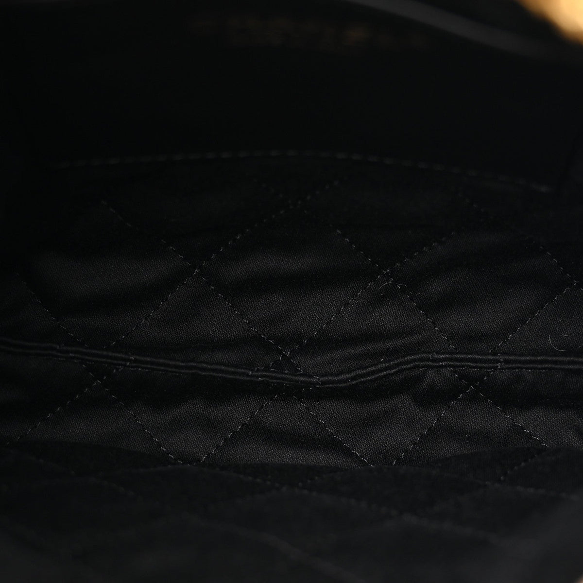 Metallic Calfskin Macrame Mini Chanel 22 Gold