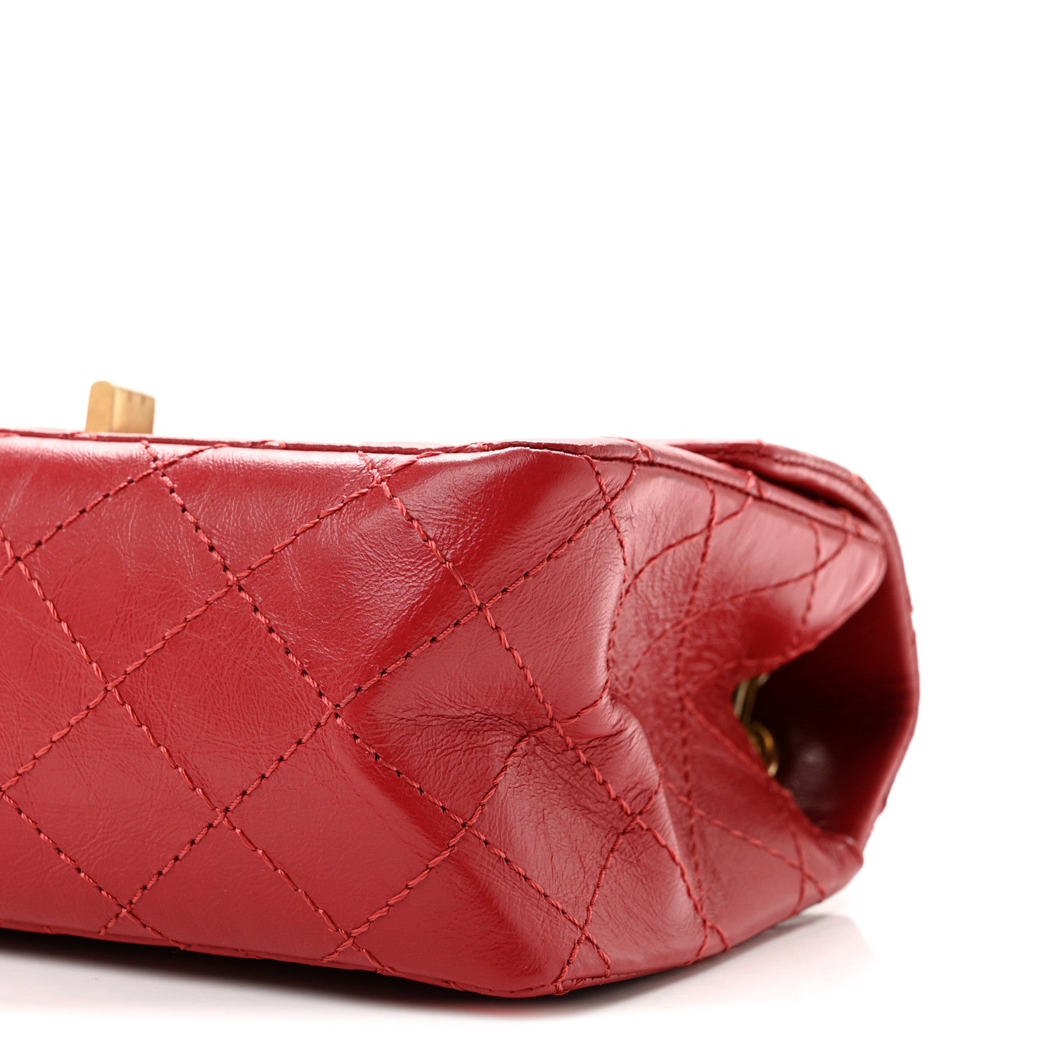 Aged Calfskin Quilted 2.55 Reissue Mini Flap Red