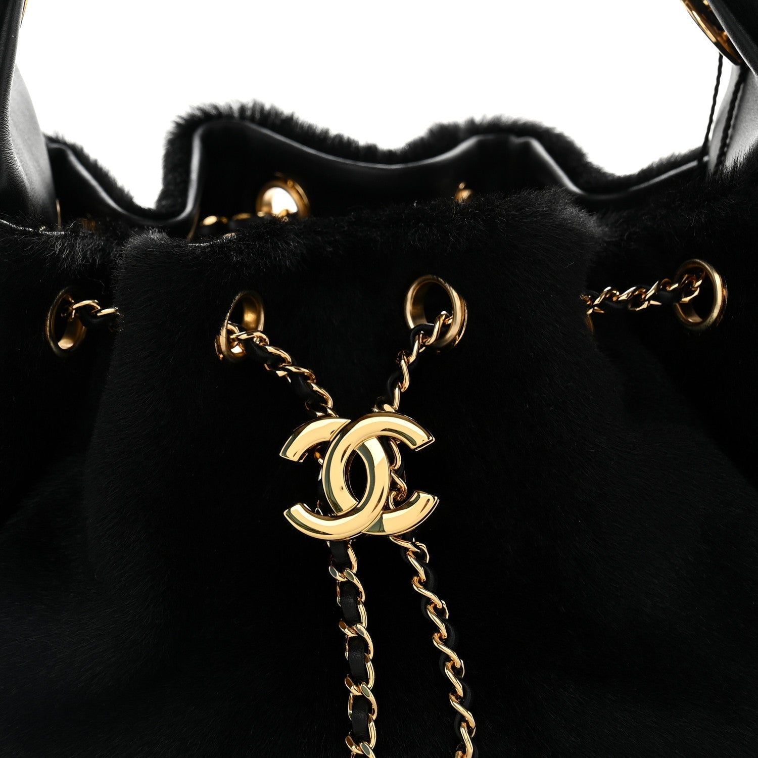 Pony Hair Mini Chanel 25 Handbag Black