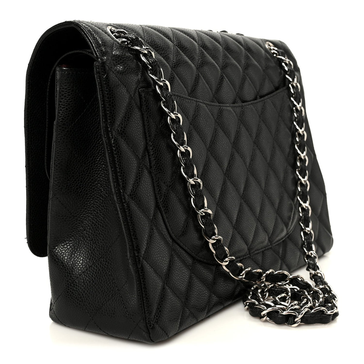 Caviar Quilted Maxi Double Flap Black