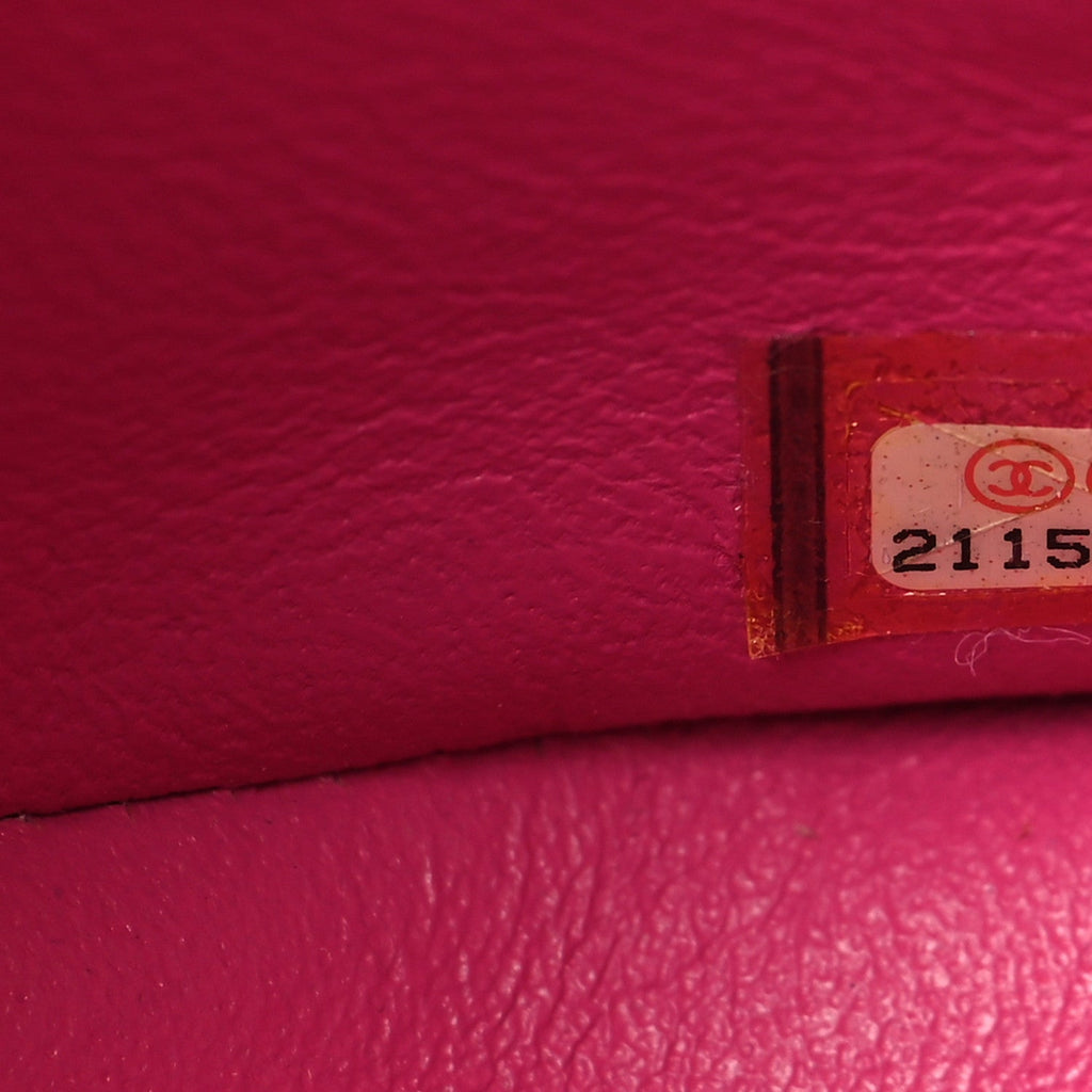 Lambskin Chevron Quilted Mini Square Flap  Pink