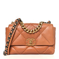 Lambskin Quilted Medium Chanel 19 Flap Brown