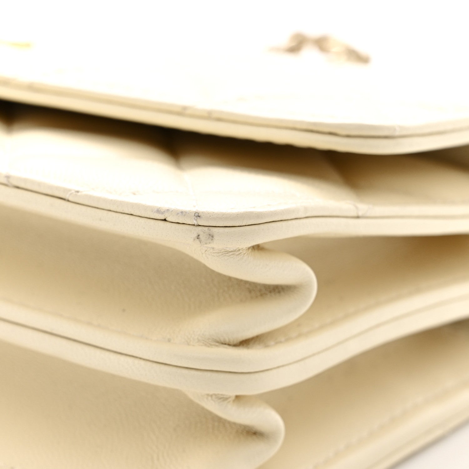 Lambskin Quilted Trendy CC Dual Handle Clutch With Chain Light Beige