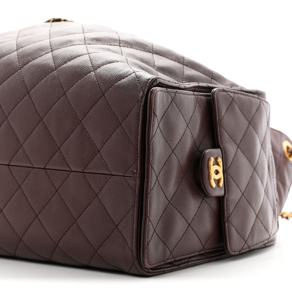 Caviar Quilted Large Chanel 25 Handbag Dark Brown