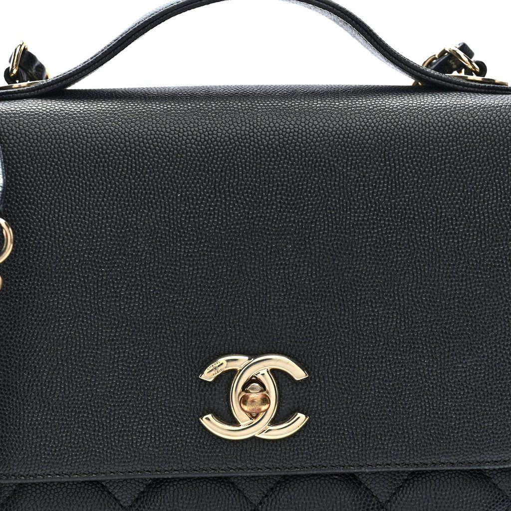 Caviar Quilted Medium Business Affinity Flap Black