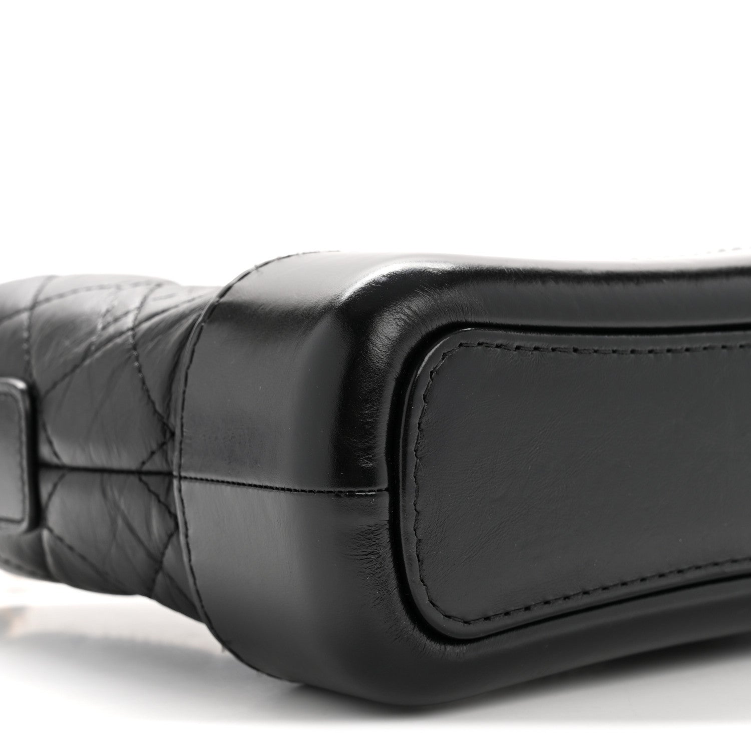 Aged Calfskin Quilted Small Gabrielle Hobo Black