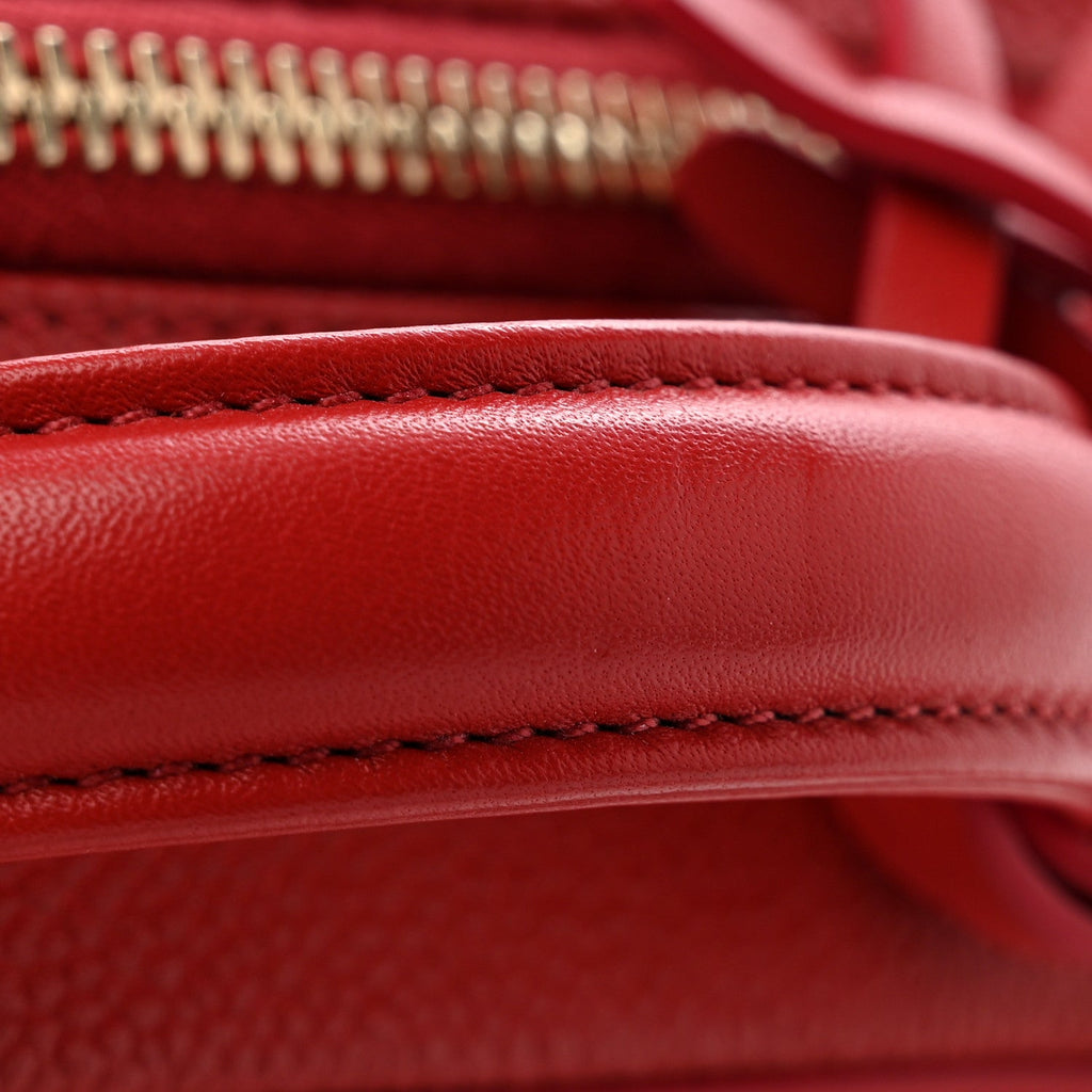 Caviar Quilted Small CC Filigree Vanity Case Red