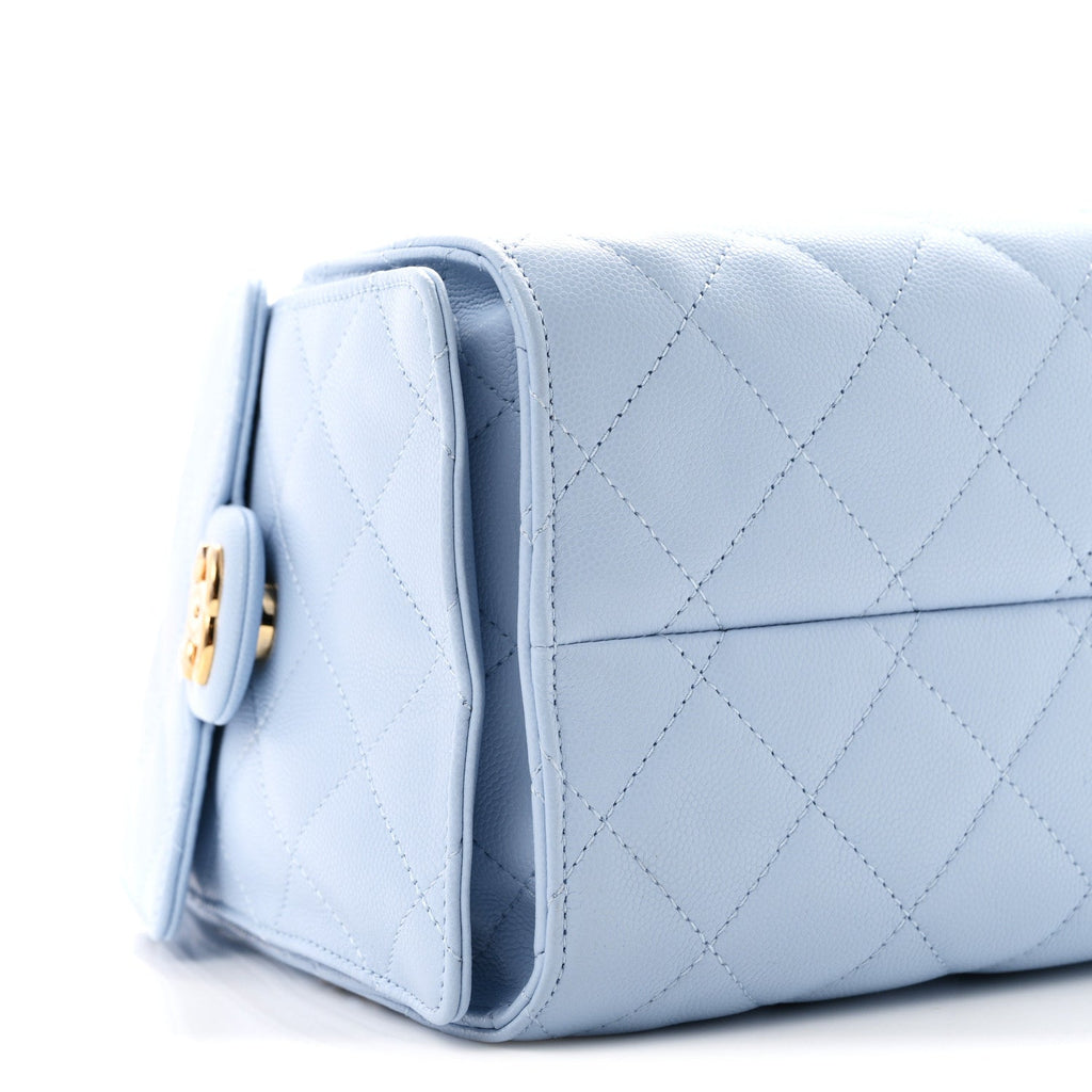 Caviar Quilted Small Chanel 25 Handbag Light Blue