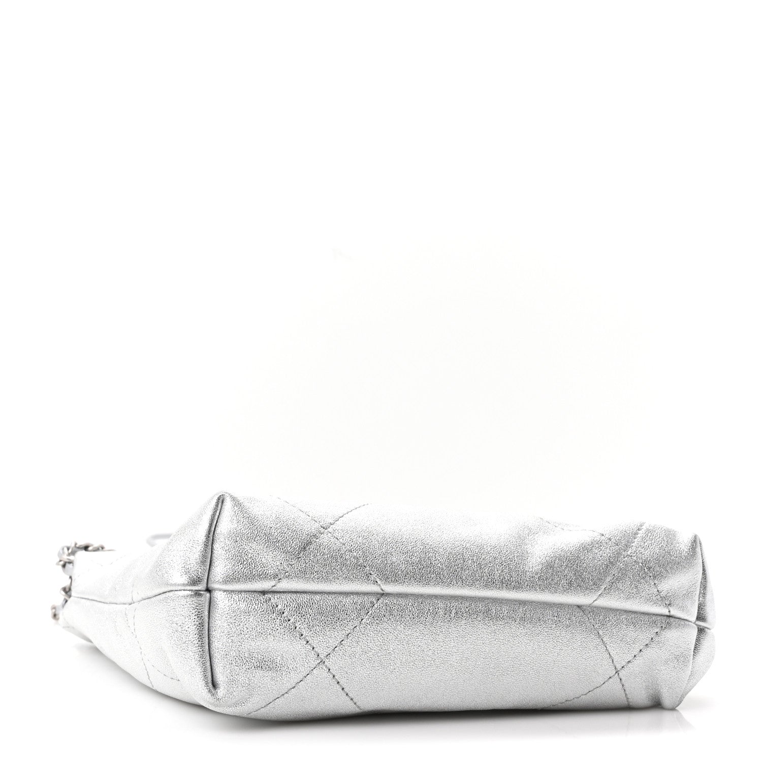 Metallic Lambskin Quilted Mini Chanel 22 Silvery