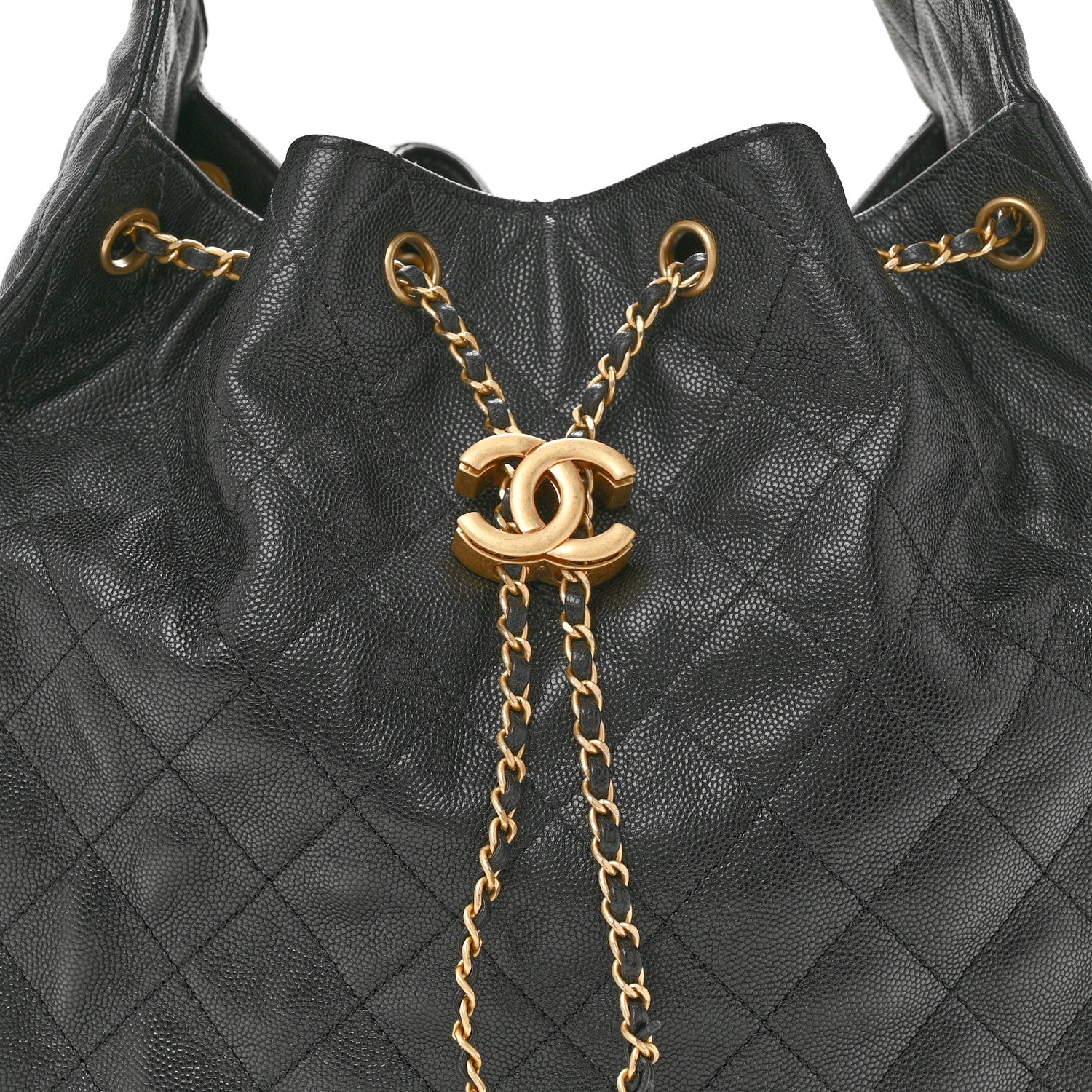 Caviar Quilted Medium Chanel 25 Handbag Black