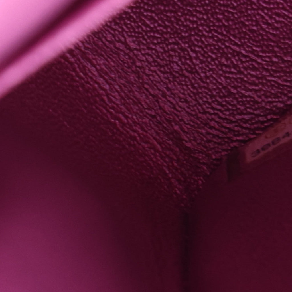 Iridescent Lambskin Quilted Medium Double Flap Purple