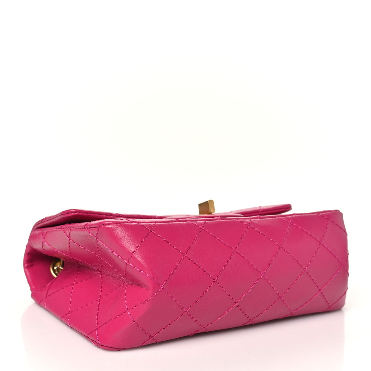Aged Calfskin Quilted 2.55 Reissue Mini Flap Fuchsia