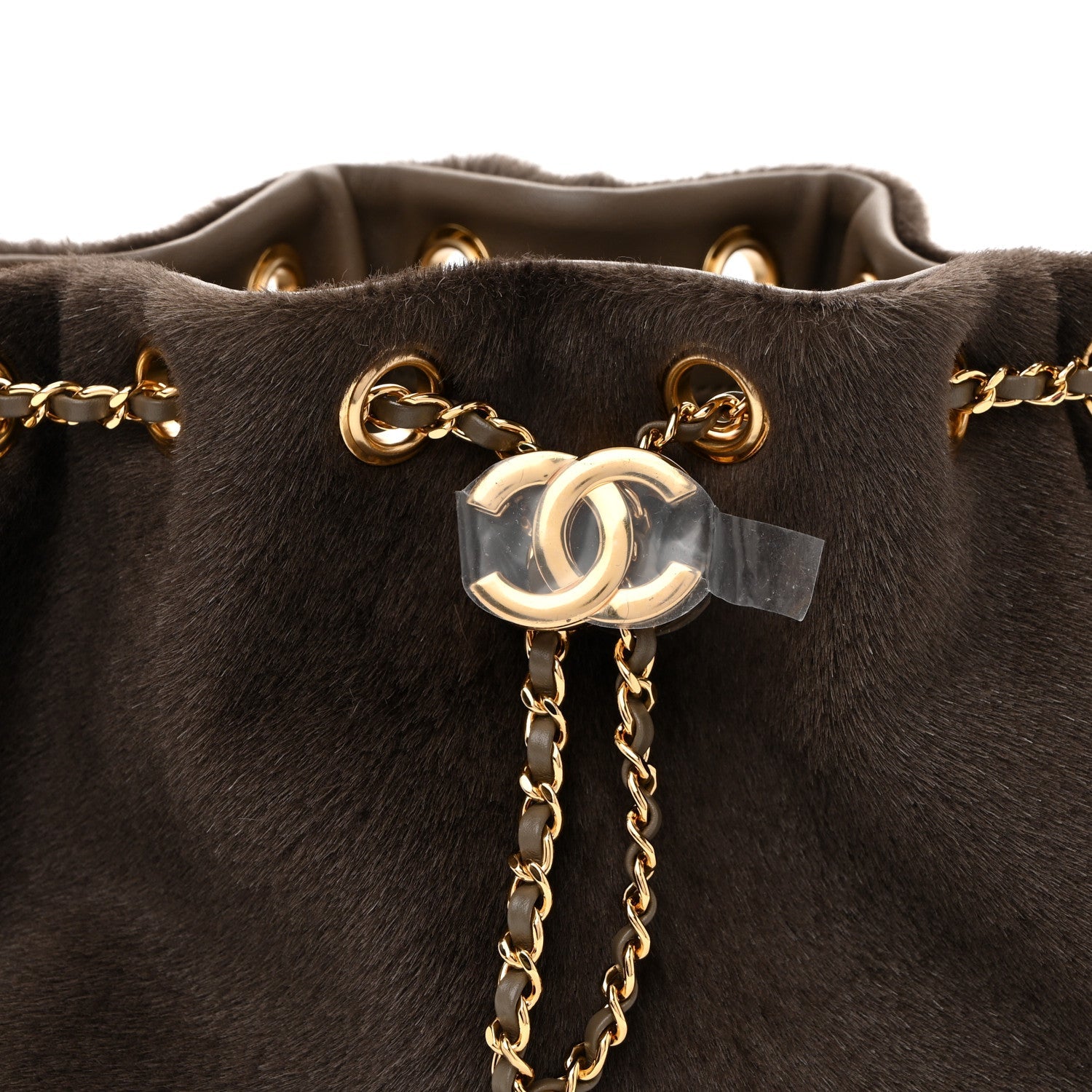 Pony Hair Mini Chanel 25 Handbag Dark Khaki