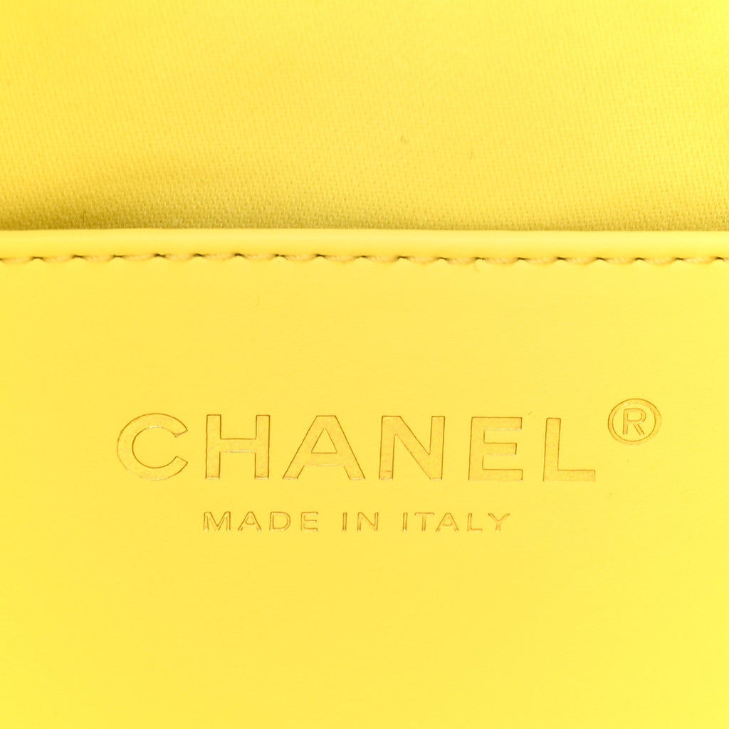Caviar Quilted Mini Chanel 25 Handbag Light Yellow