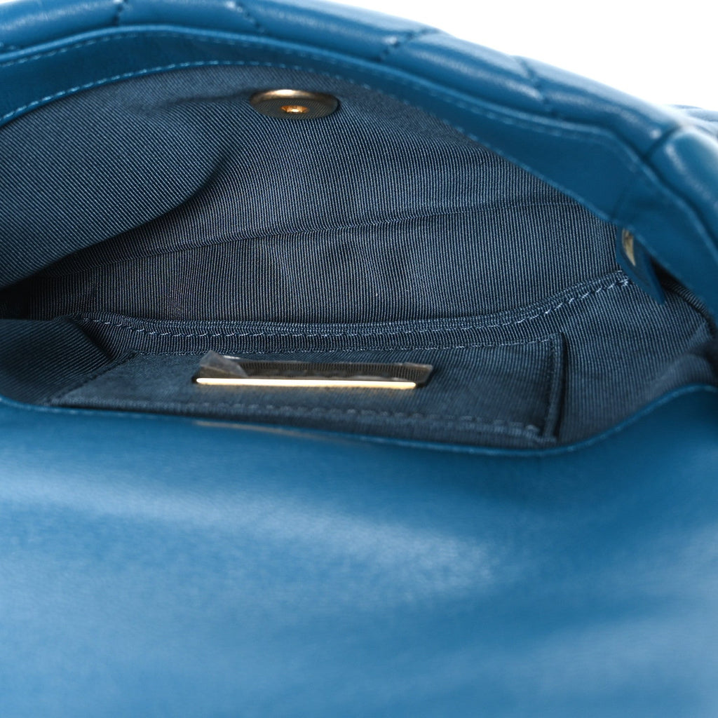 Lambskin Quilted Chanel 19 Waist Bag Blue