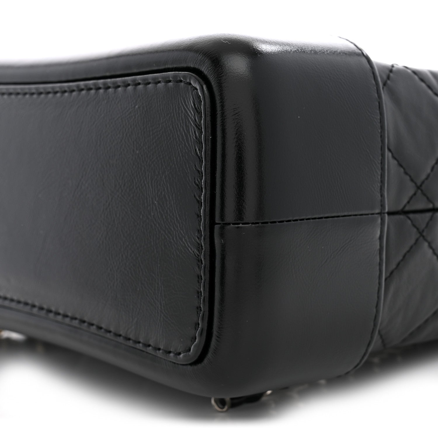 Aged Calfskin Quilted Small Gabrielle Backpack Black