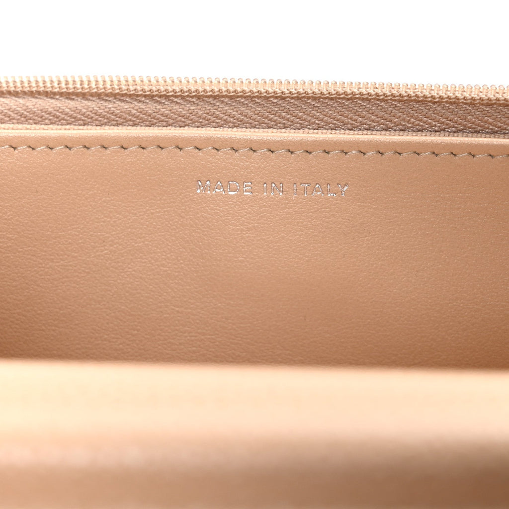 Caviar Quilted Wallet on Chain WOC Beige