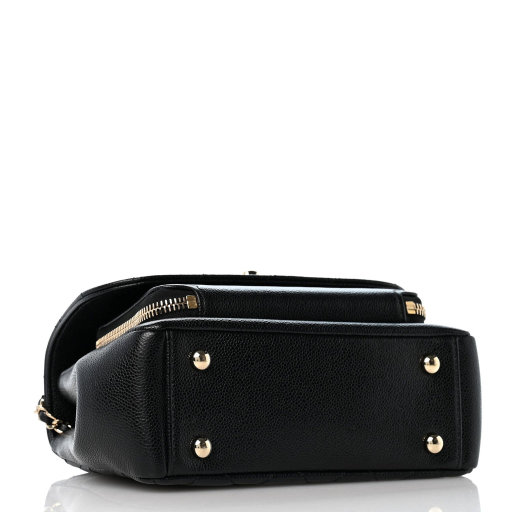 Caviar Quilted Small Business Affinity Flap Black