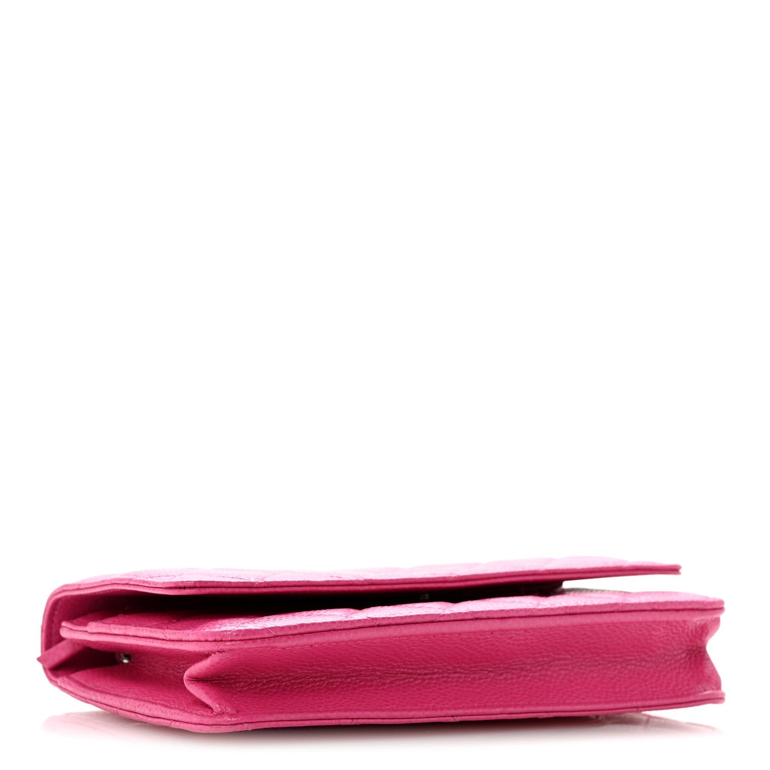 Caviar Enamel Quilted Wallet On Chain WOC Pink