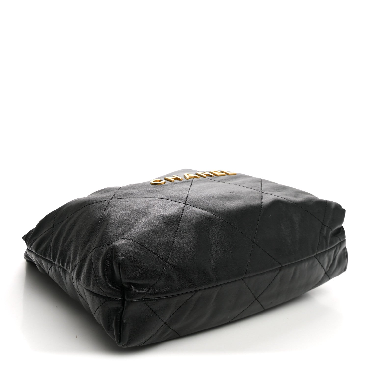 Shiny Calfskin Quilted Small Chanel 22 Black