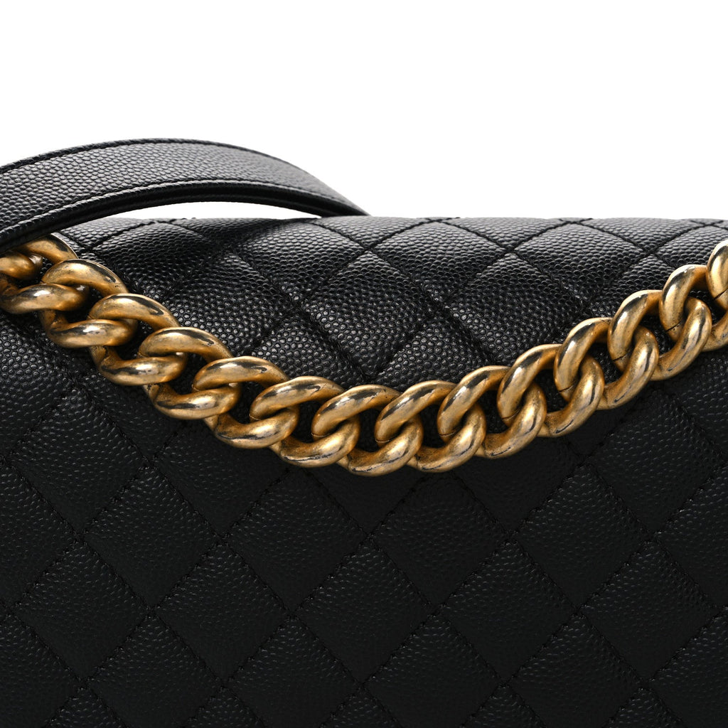 Caviar Quilted Medium Boy Flap Black