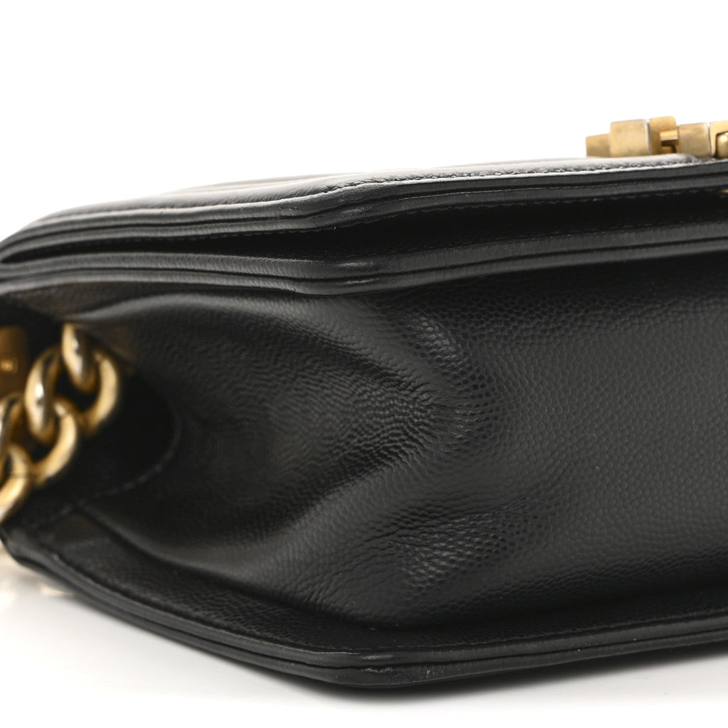 Caviar Quilted Small Boy Flap Black