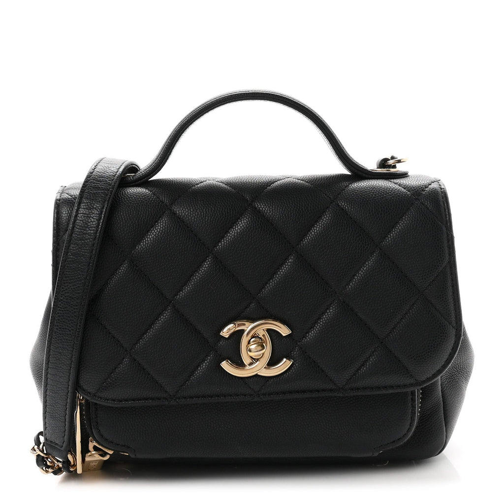 Caviar Quilted Small Business Affinity Flap Black