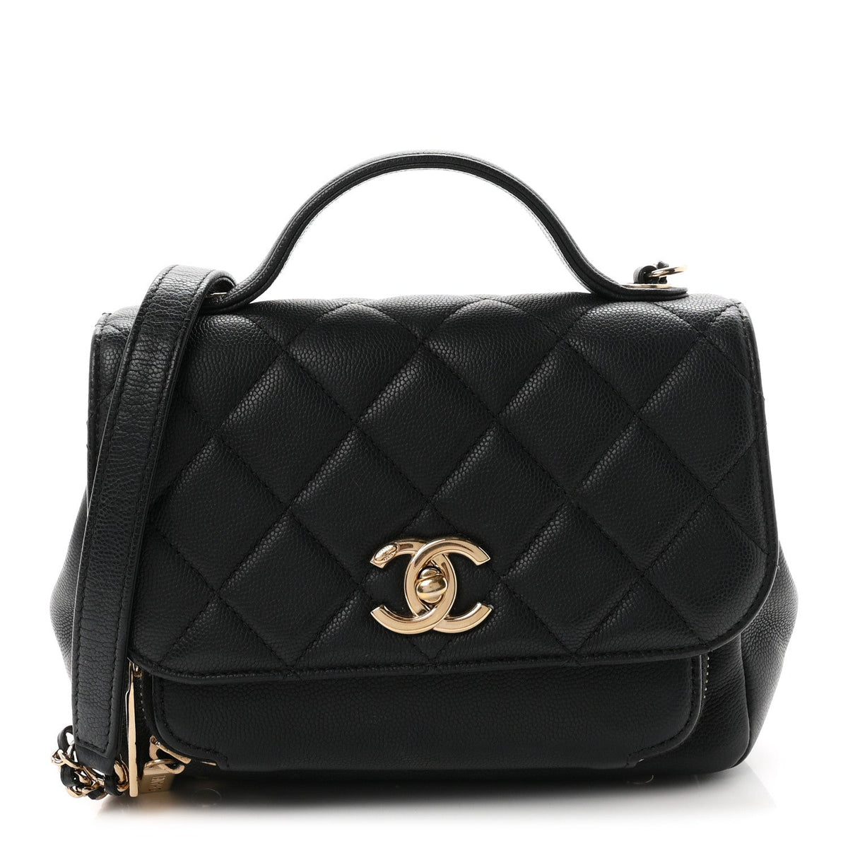 Caviar Quilted Small Business Affinity Flap Black