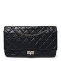 Aged Calfskin Quilted 2.55 Reissue 226 Flap Black