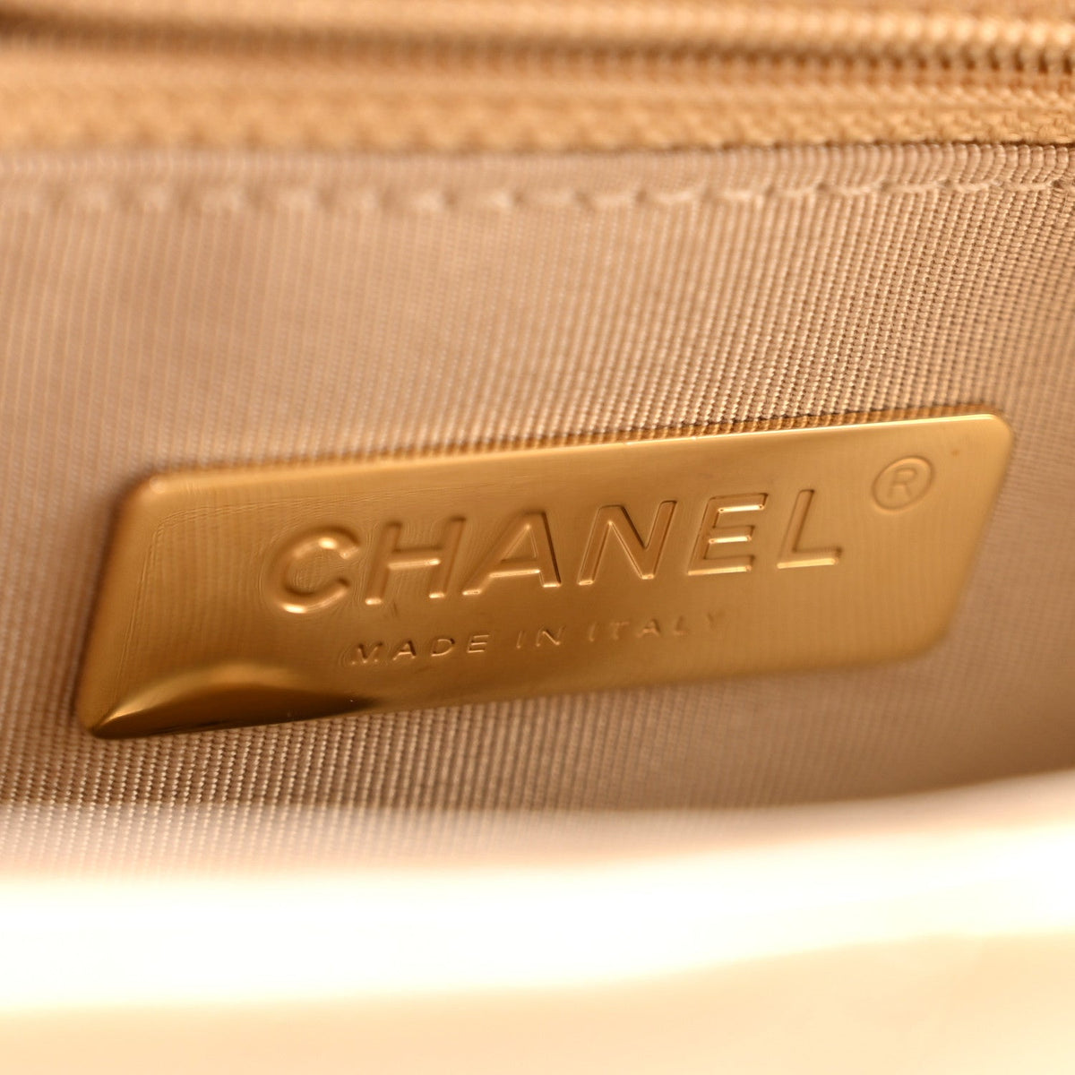 Lambskin Quilted Medium Chanel 19 Flap Dark Beige