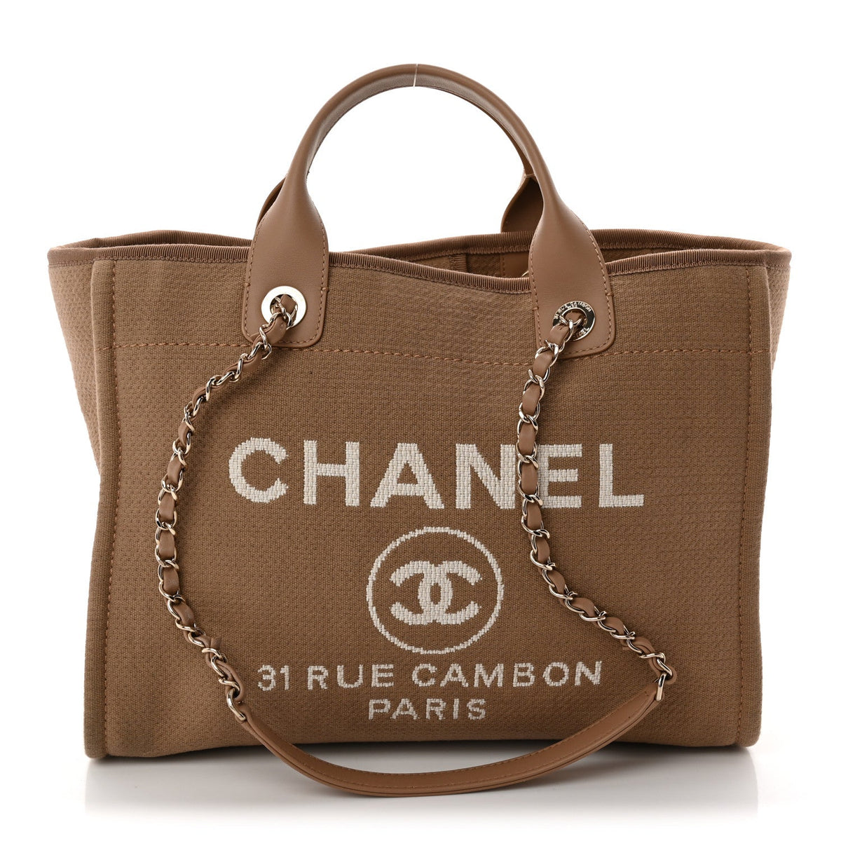 Mixed Fibers Small Deauville Tote Dark Beige