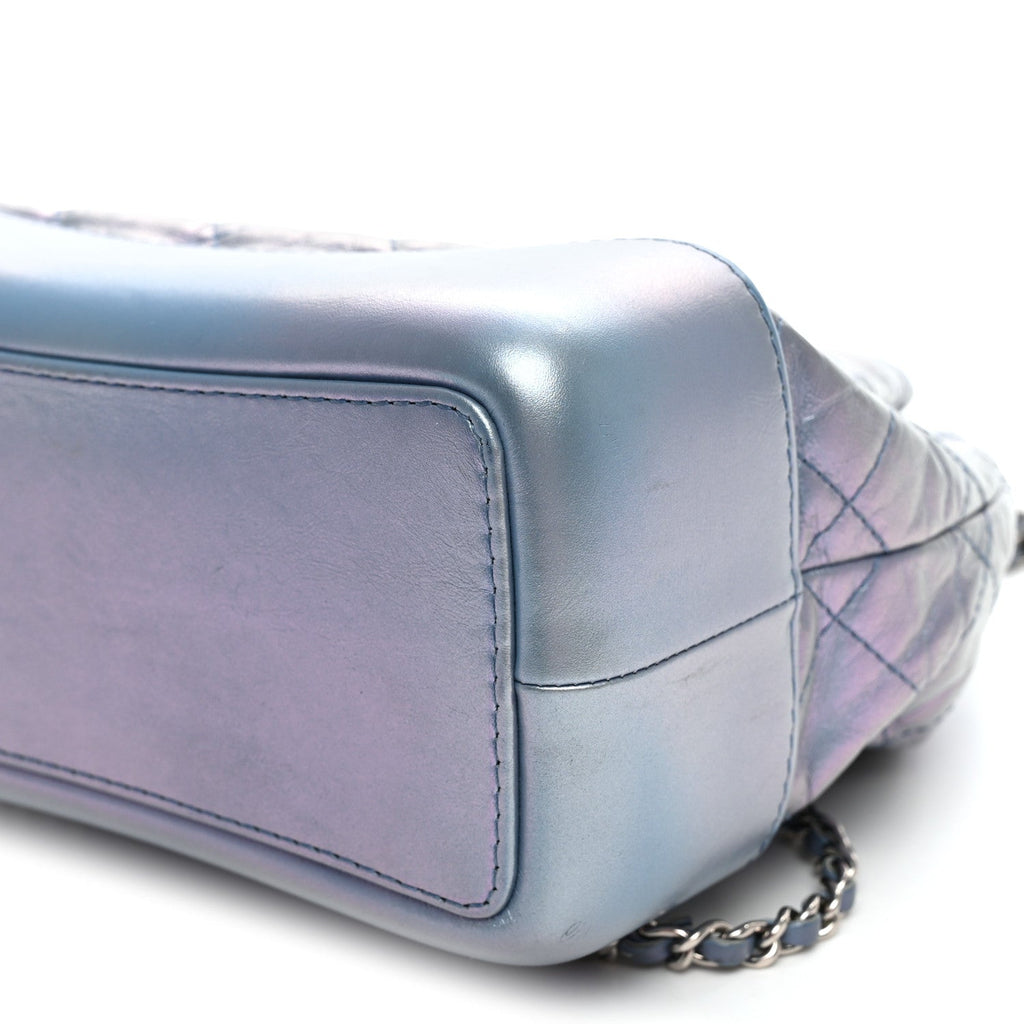 Iridescent Lambskin Calfskin Quilted Gabrielle Backpack Light Purple