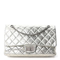 Metallic Aged Calfskin Quilted 2.55 Reissue 227 Flap Silver