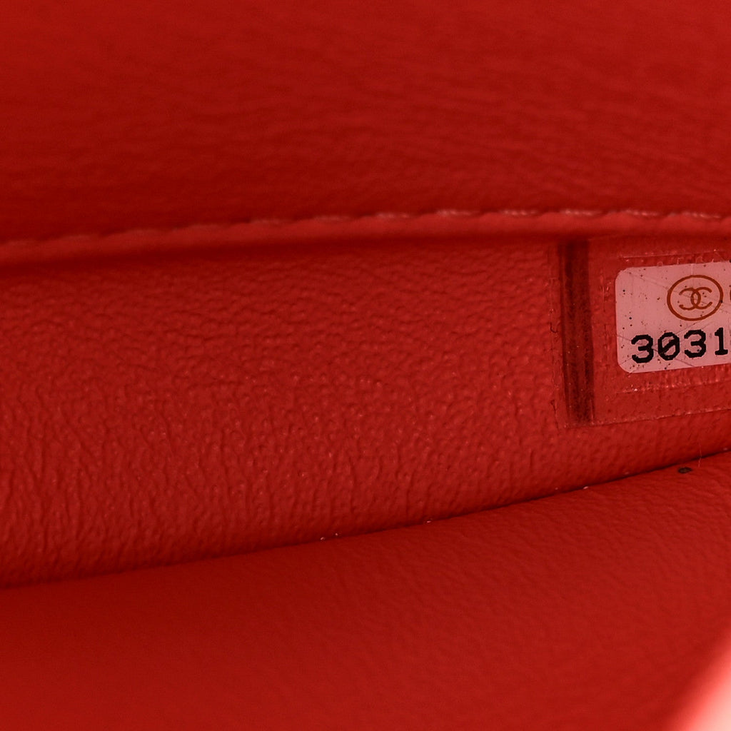 Lambskin Quilted Small Trendy CC Flap Dual Handle Bag Coral