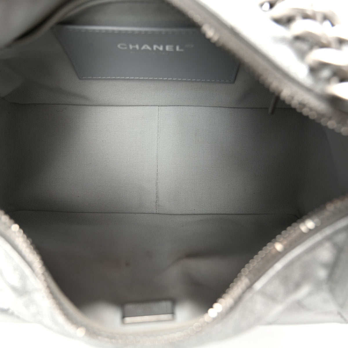 Metallic Lambskin Quilted Trendy Pockets Hobo Silver