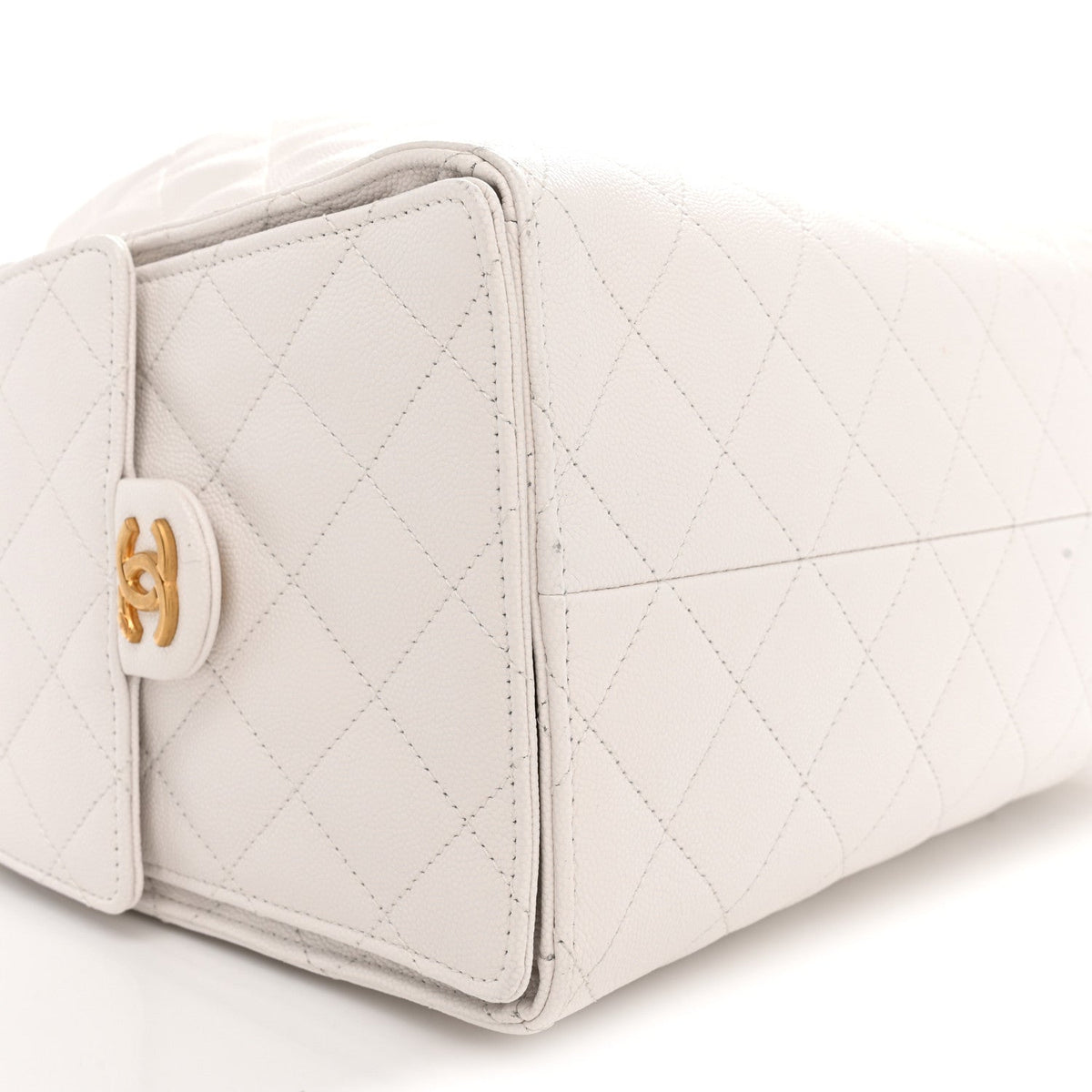 Caviar Quilted Medium Chanel 25 Handbag White
