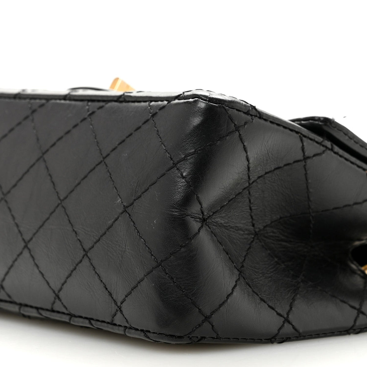 Aged Calfskin Quilted 2.55 Reissue Mini Flap Black
