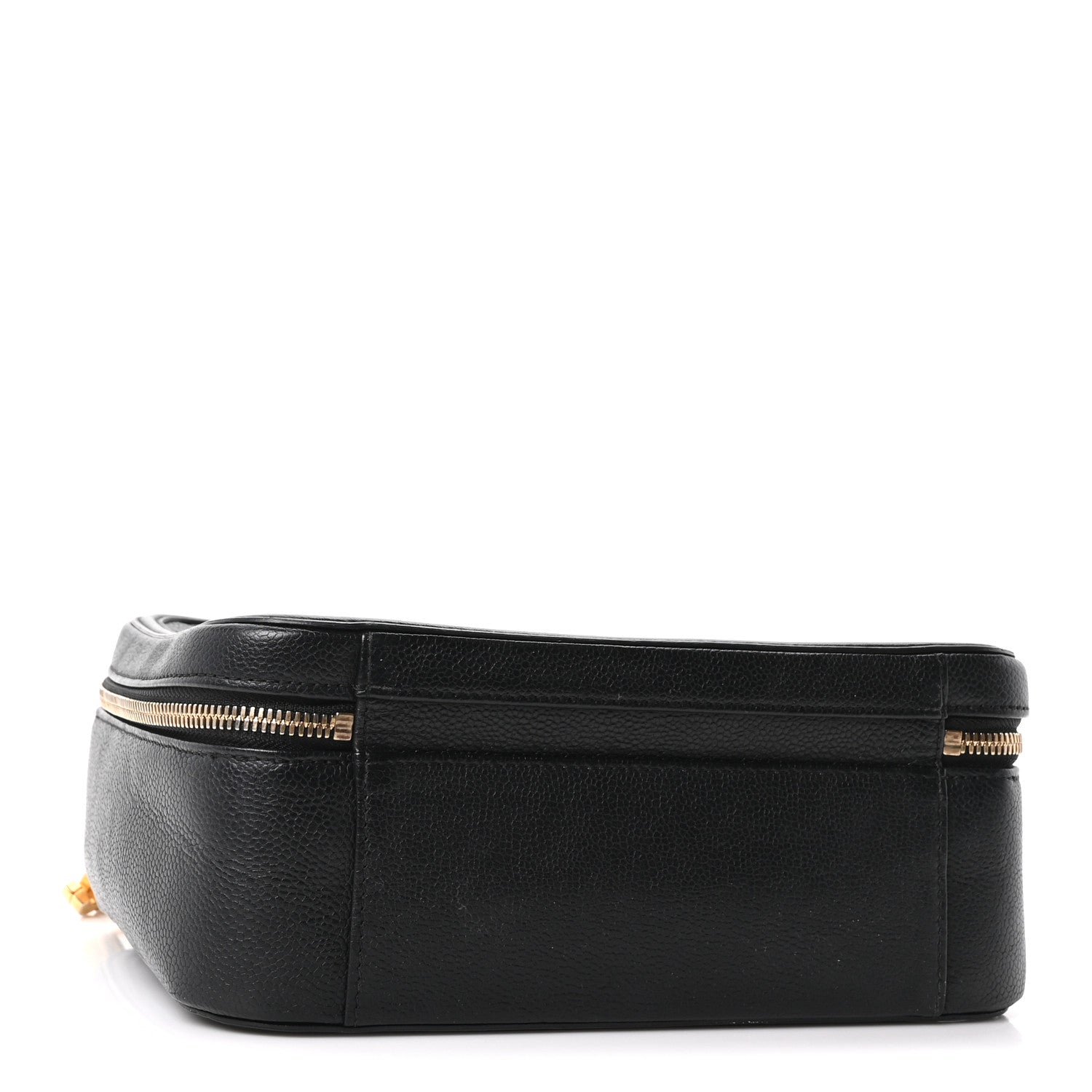 Caviar Quilted Large CC Filigree Vanity Case Black