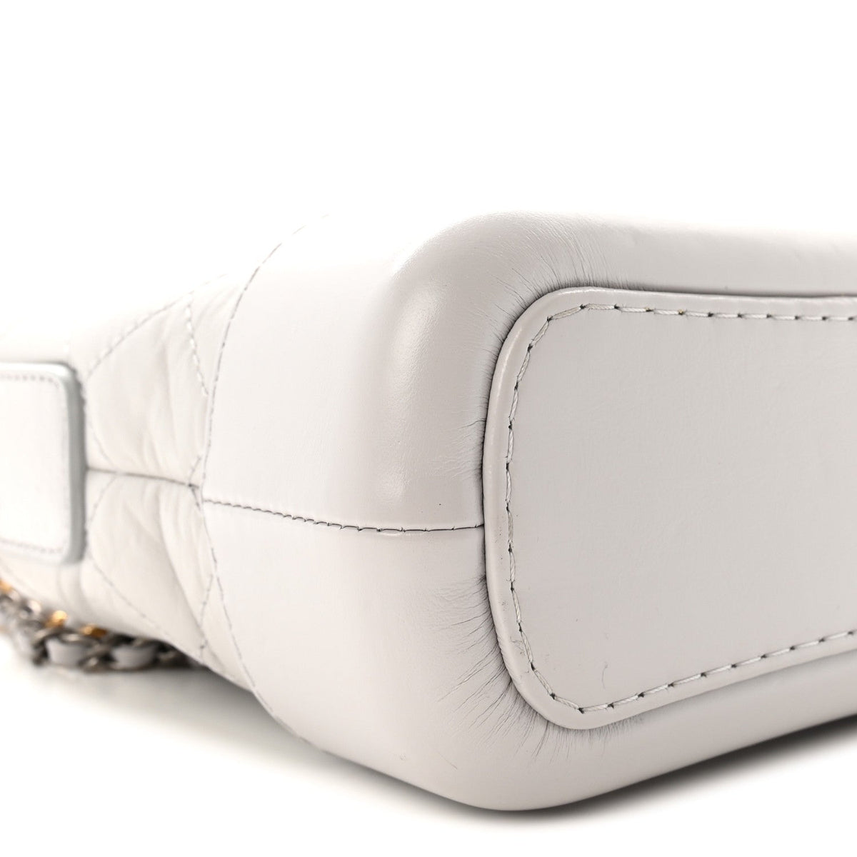 Aged Calfskin Quilted Small Gabrielle Hobo Grey