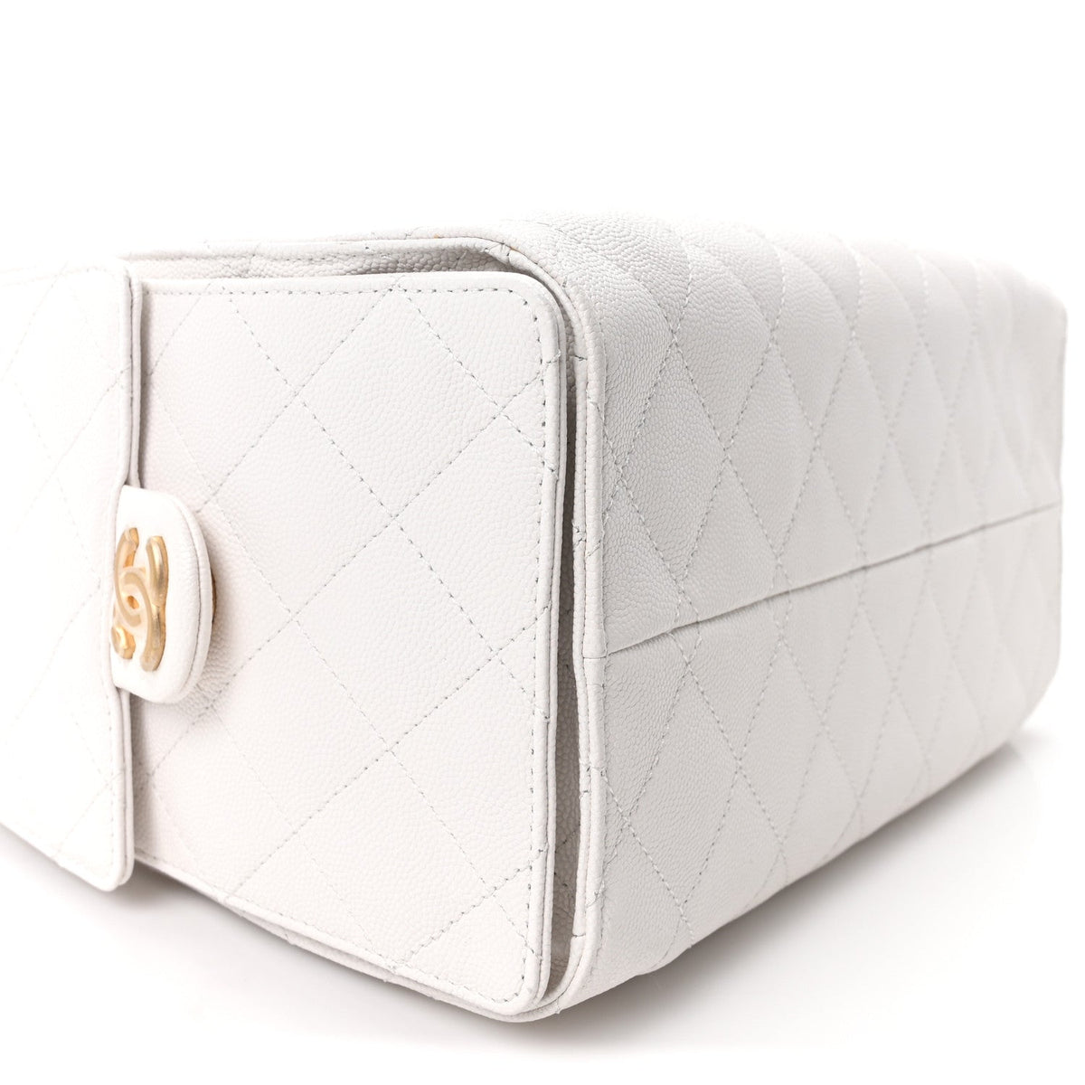 Caviar Quilted Small Chanel 25 Handbag White