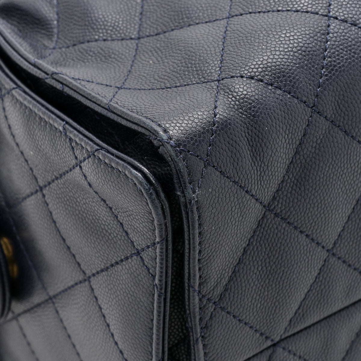 Caviar Quilted Medium Chanel 25 Handbag Dark Navy