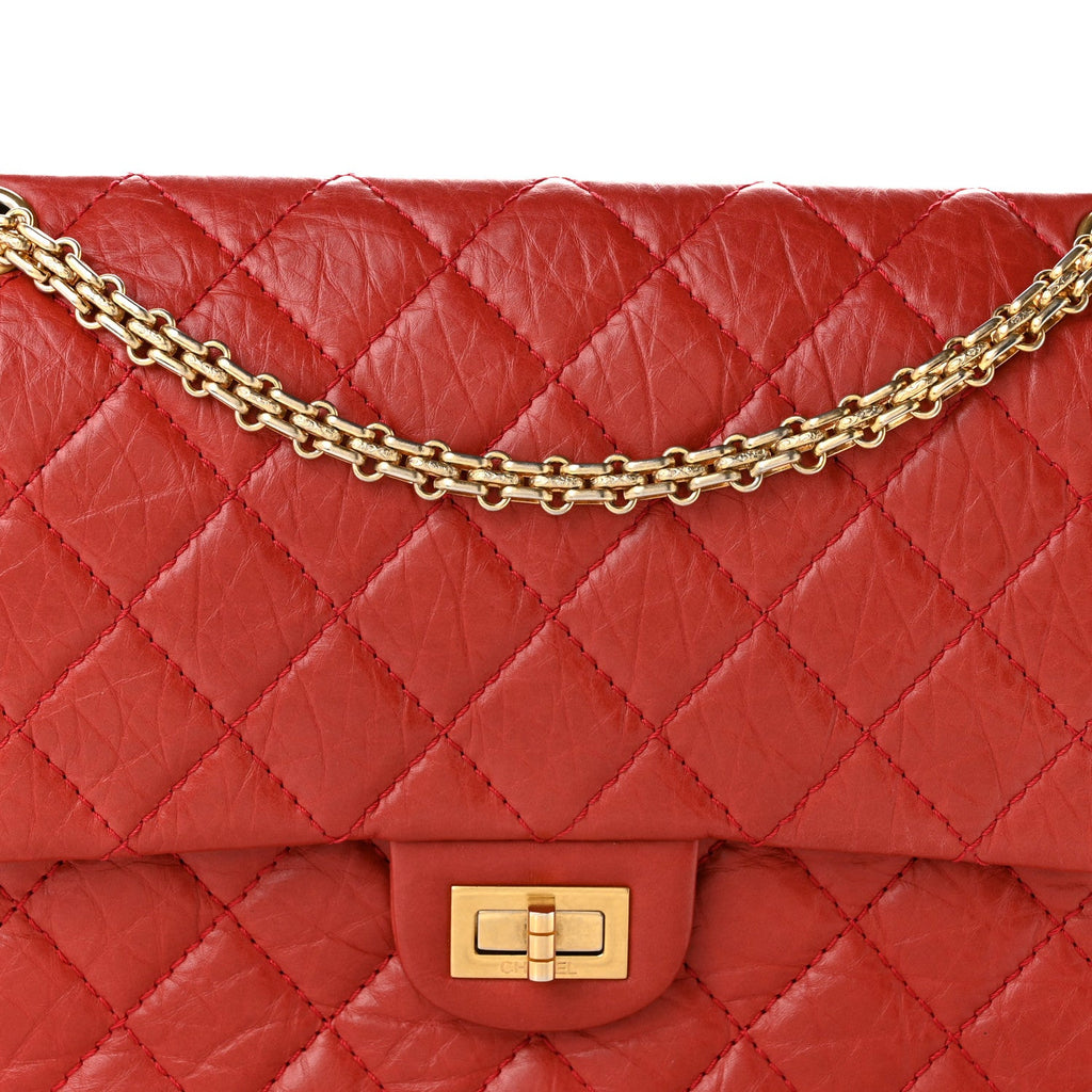 Aged Calfskin Quilted 2.55 Reissue 226 Flap Red