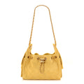 Suede Quilted Mini Chanel 25 Handbag Yellow