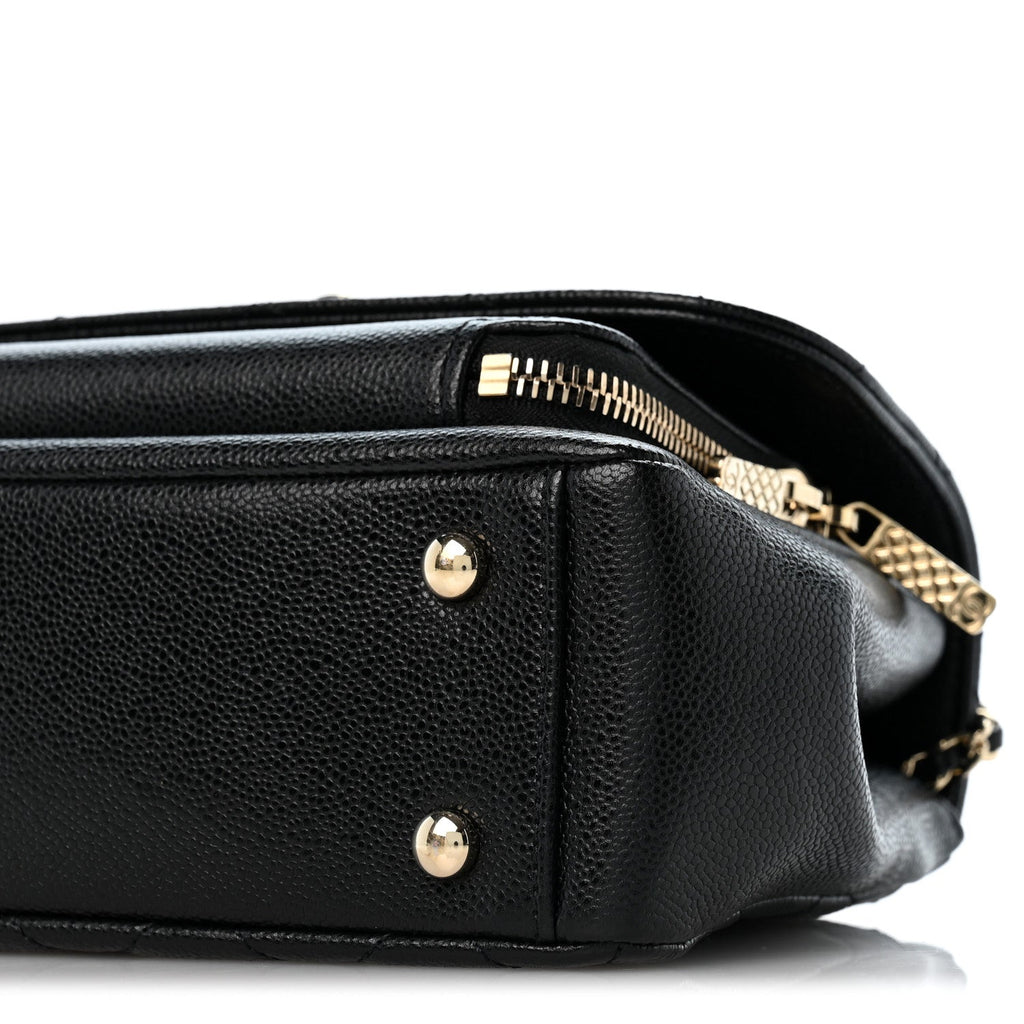 Caviar Quilted Small Business Affinity Flap Black