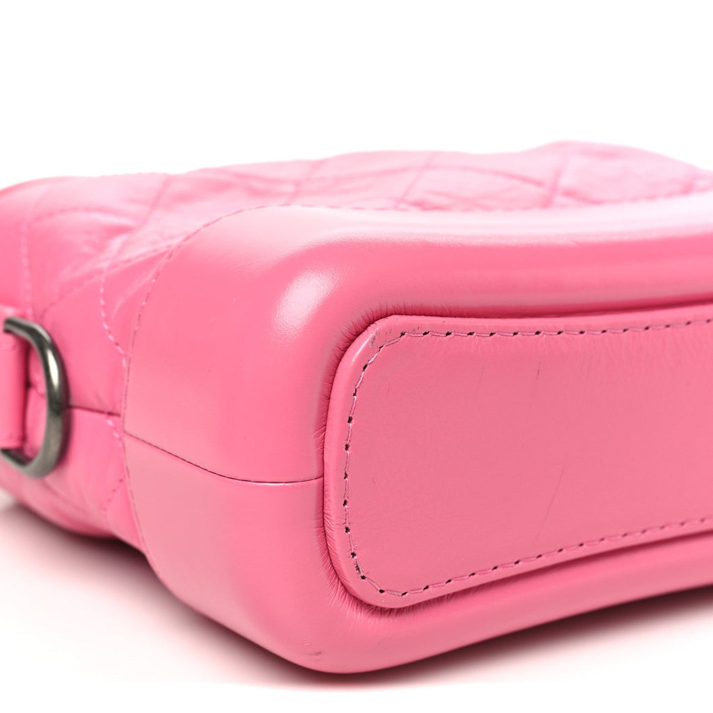 Aged Calfskin Quilted Small Gabrielle Hobo Pink